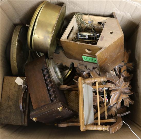 Two boxes of assorted clocks